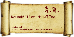 Neumüller Miléna névjegykártya